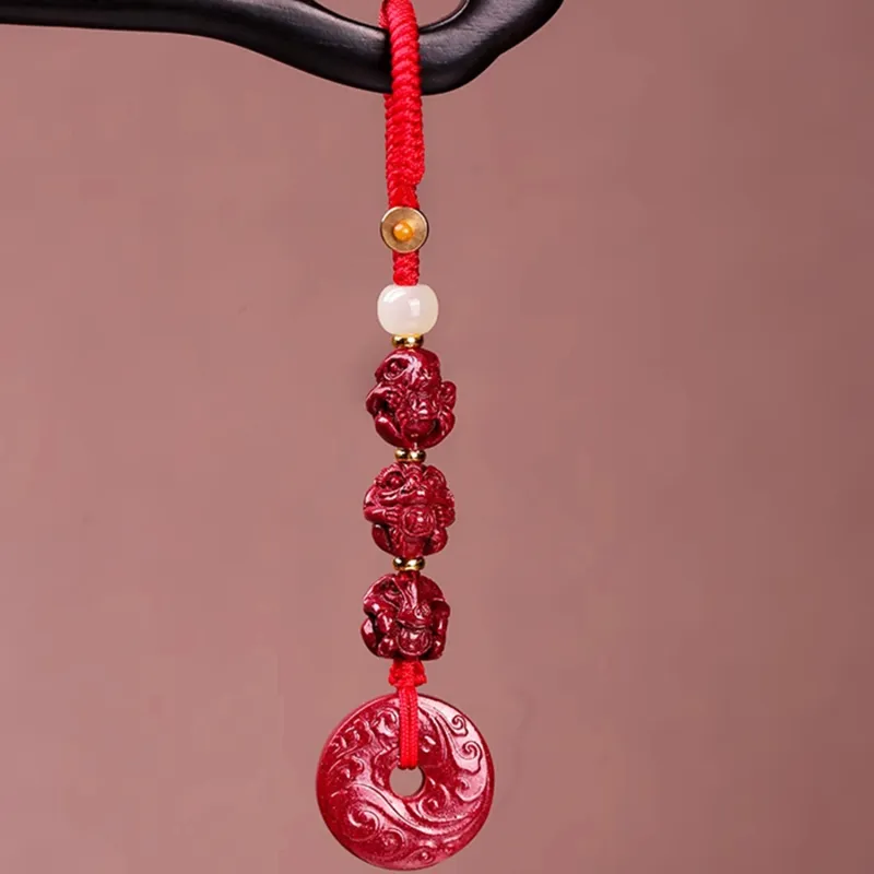 EADDA JEWELRY Cinnabar Pendant Keychain Unisex-20