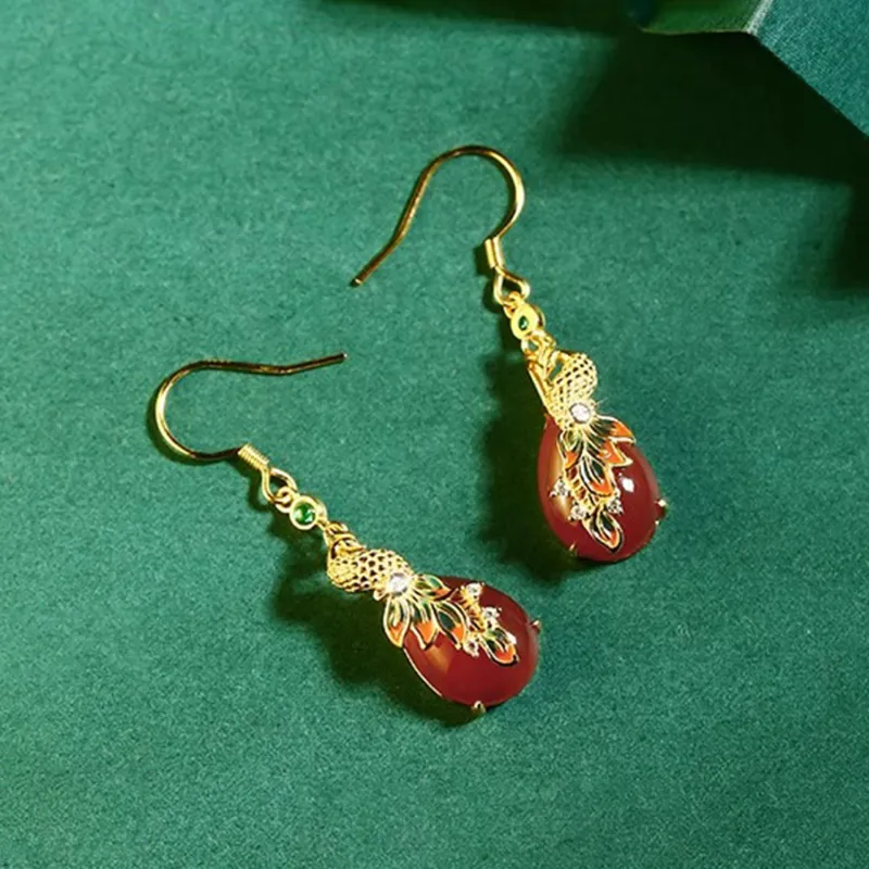 EADDA JEWELRY Natural Agate Earrings Unisex-2