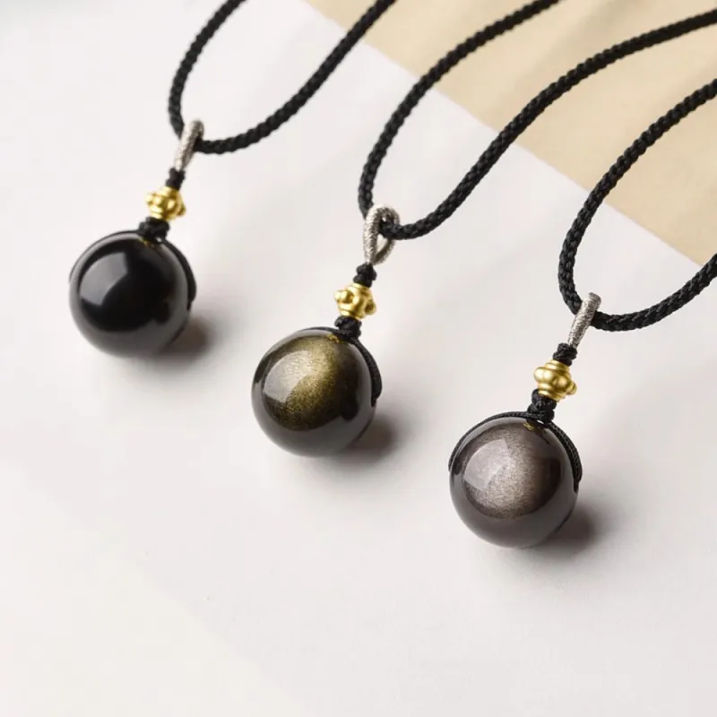 EADDA JEWELRY Obsidian Jade Necklaces Unisex-5