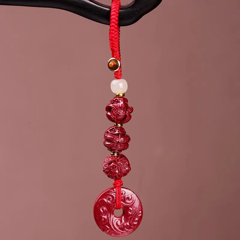 EADDA JEWELRY Cinnabar Pendant Keychain Unisex-3