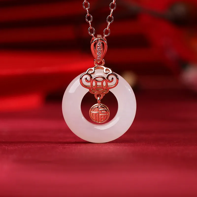 EADDA JEWELRY Hetian Jade Pendants White Jade Unisex-6