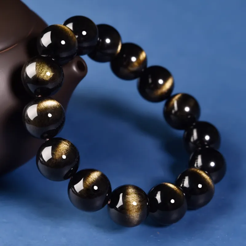 EADDA JEWELRY Natural Obsidian Bracelets Unisex-3