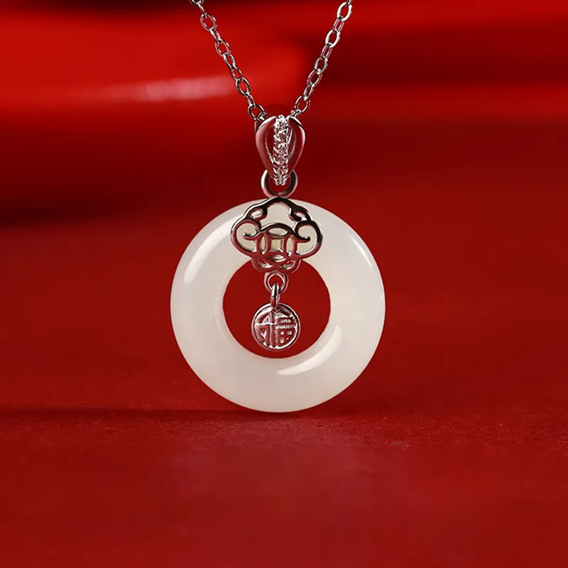 EADDA JEWELRY Hetian Jade Pendants White Jade Unisex-1