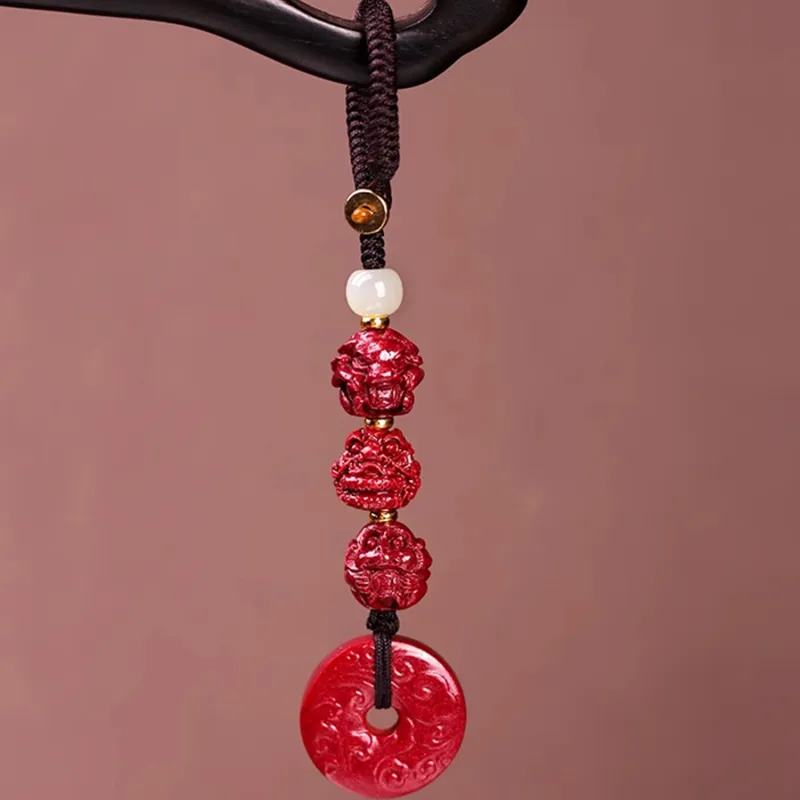 EADDA JEWELRY Cinnabar Pendant Keychain Unisex-24