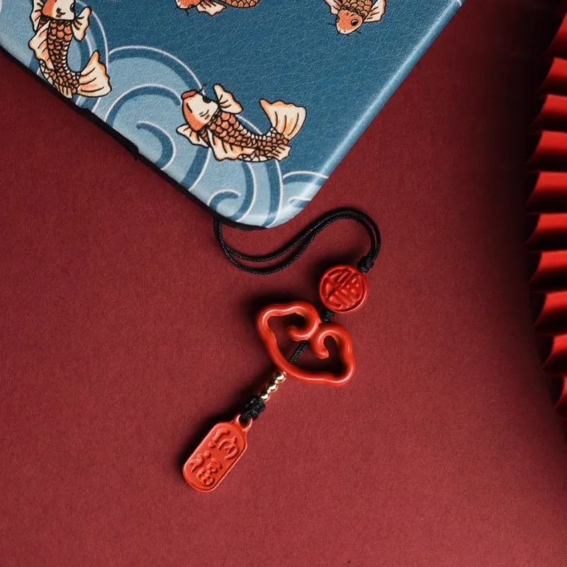 EADDA JEWELRY Reconstructed Cinnabar Pendants Unisex-3