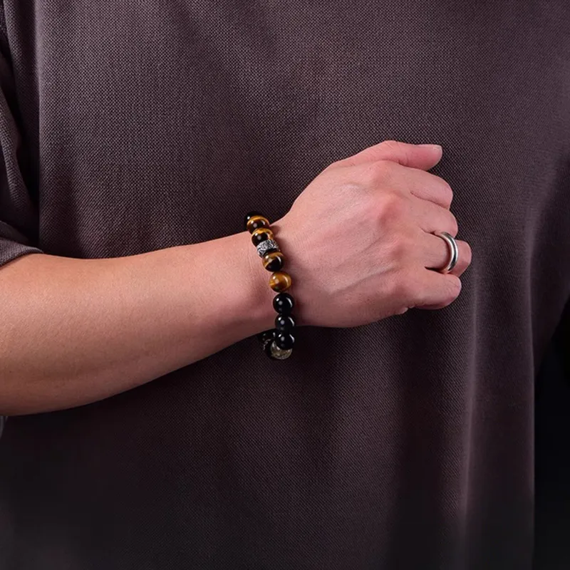 EADDA JEWELRY Obsidian Bracelets Unisex-1