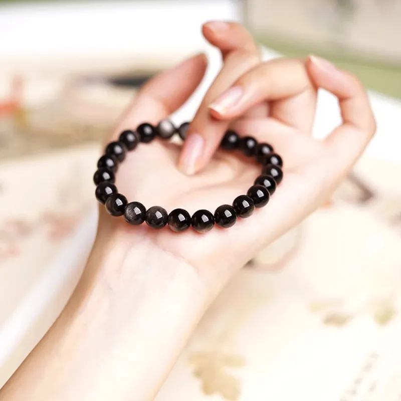 EADDA JEWELRY Natural Obsidian Bracelets Unisex-3