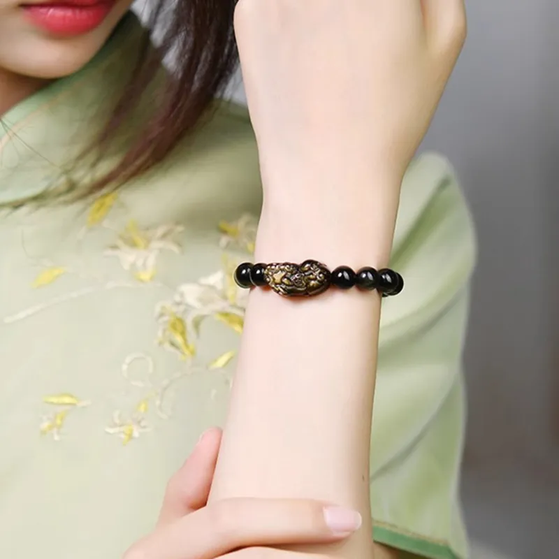 EADDA JEWELRY Natural Obsidian Bracelets Unisex-4