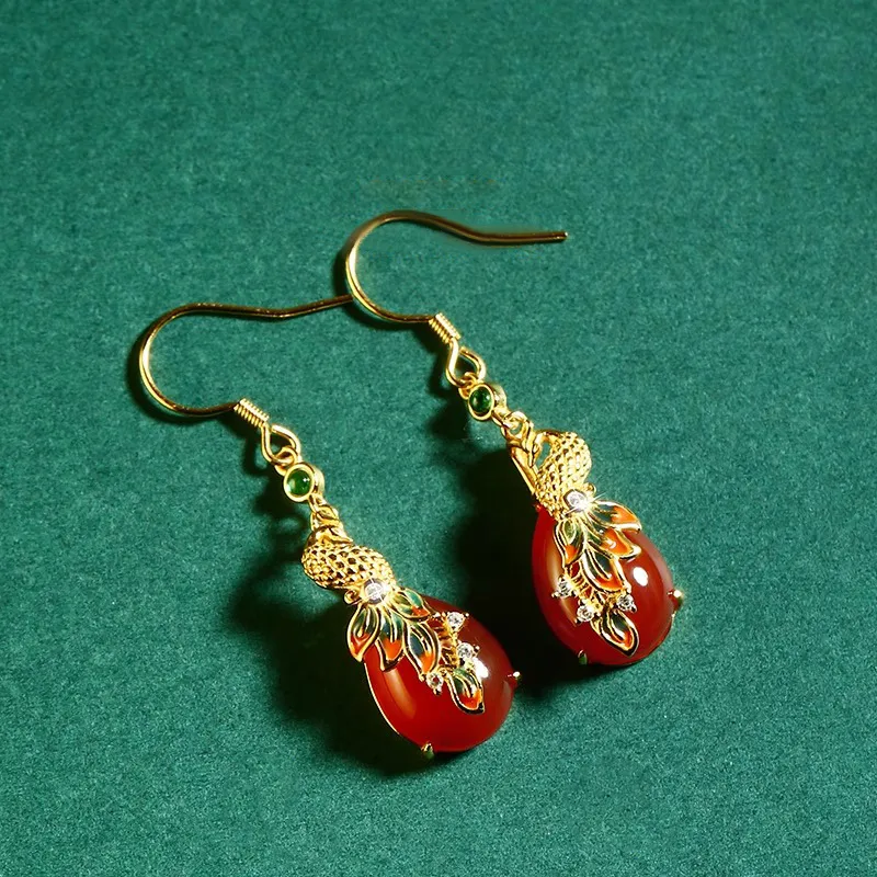 EADDA JEWELRY Natural Agate Earrings Unisex-4