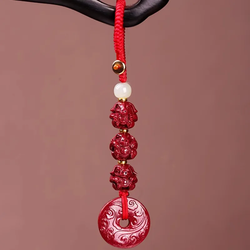EADDA JEWELRY Cinnabar Pendant Keychain Unisex-7