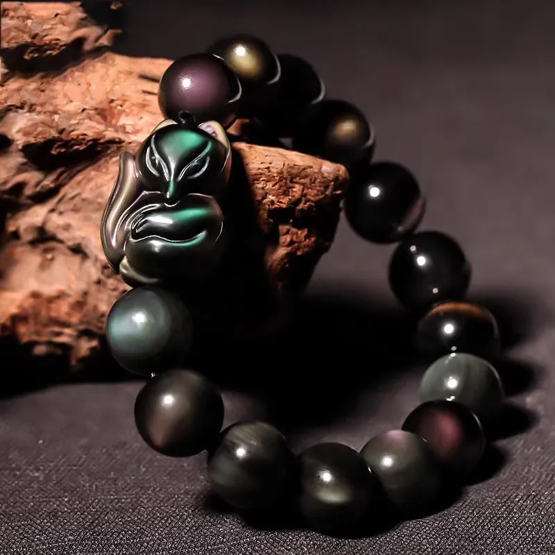 EADDA JEWELRY Natural Obsidian Bracelets Unisex-1