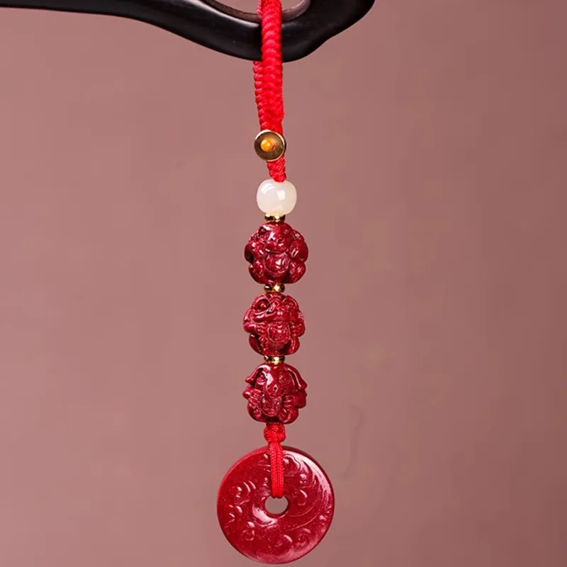 EADDA JEWELRY Cinnabar Pendant Keychain Unisex-12