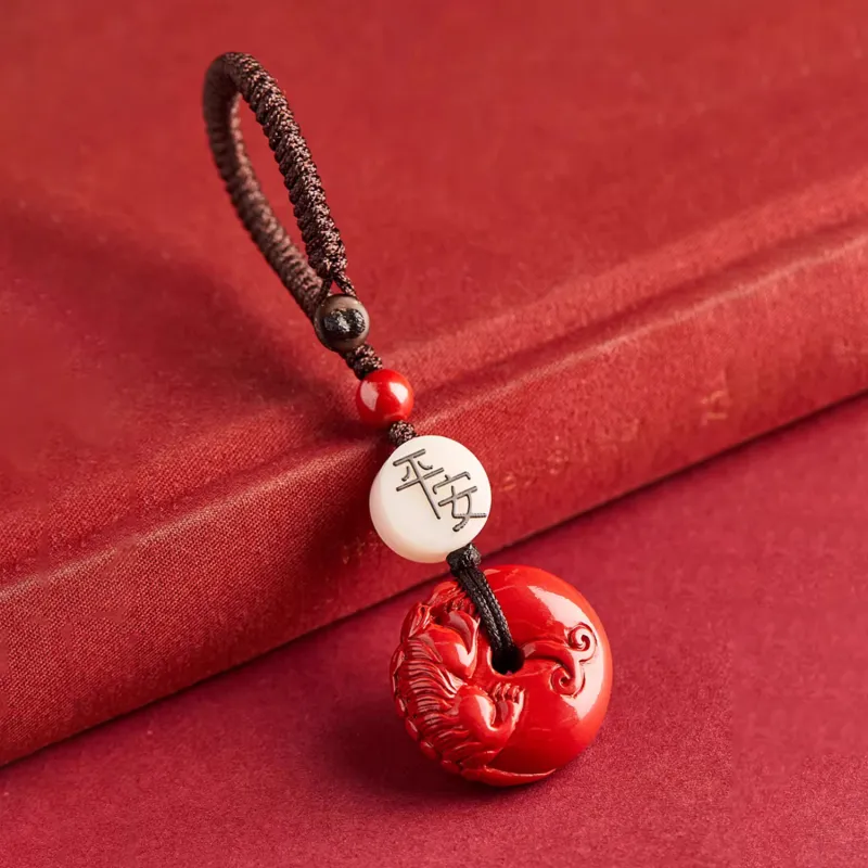 EADDA JEWELRY Reconstructed Cinnabar Keychains Unisex-1