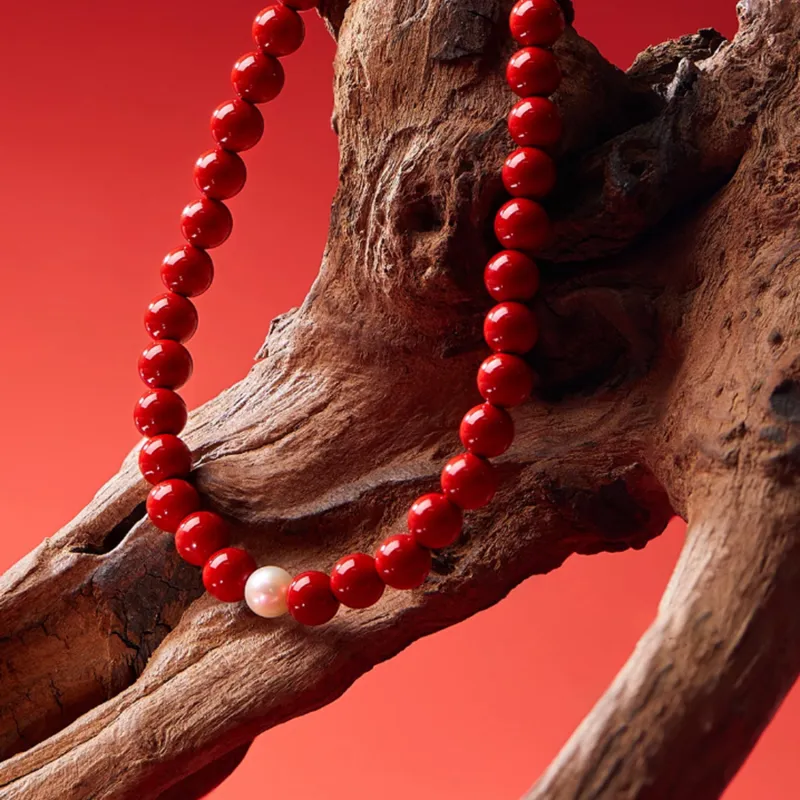 EADDA JEWELRY Reconstructed Cinnabar Keychain Unisex-4