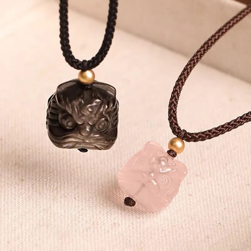 EADDA JEWELRY Obsidian Necklaces Unisex-5