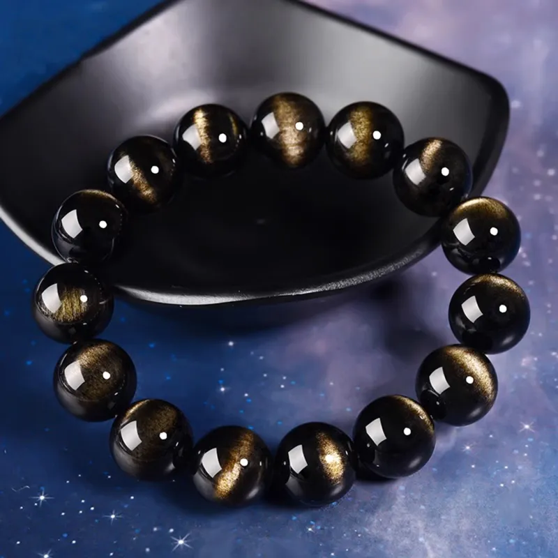 EADDA JEWELRY Natural Obsidian Bracelets Unisex-4