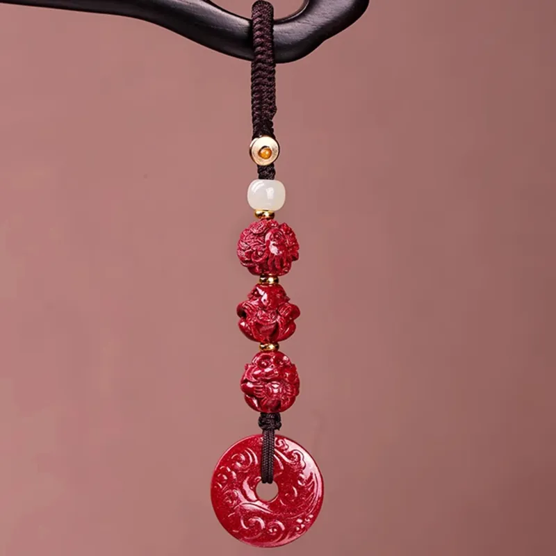 EADDA JEWELRY Cinnabar Pendant Keychain Unisex-32