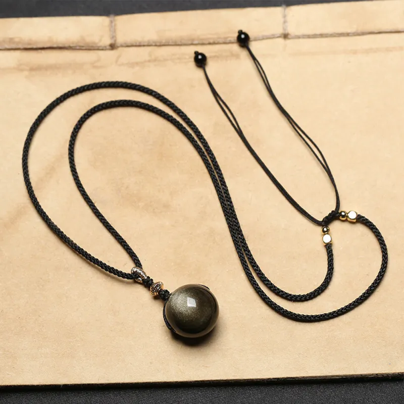 EADDA JEWELRY Obsidian Jade Necklaces Unisex-3