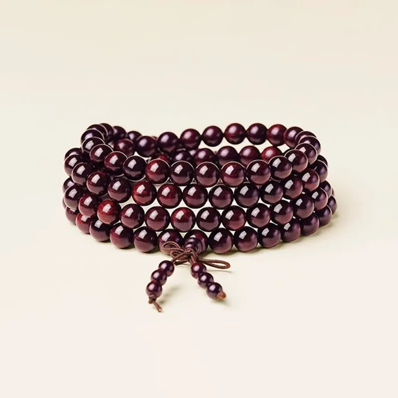 EADDA JEWELRY Small Leaf Red Sandalwood Bracelets Unisex-5