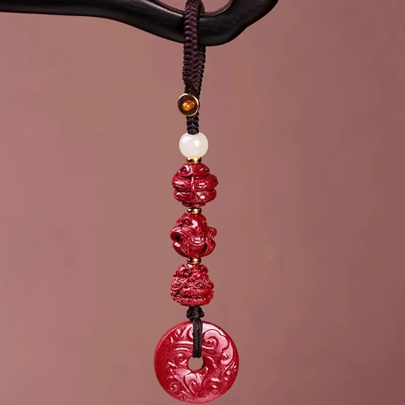 EADDA JEWELRY Cinnabar Pendant Keychain Unisex-40