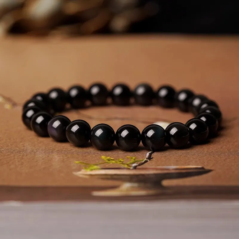 EADDA JEWELRY Natural Obsidian Bracelets Unisex-7