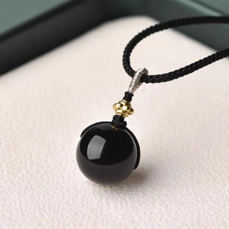 EADDA JEWELRY Obsidian Jade Necklaces Unisex-1
