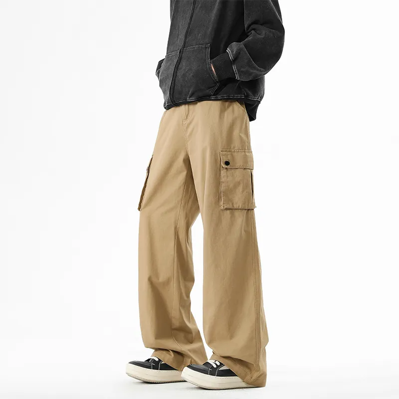 NOME Minimalist Style Multi Pocket Workwear Casual Pants Unisex-14