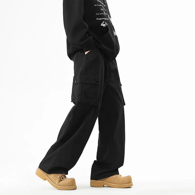 NOME Minimalist Style Multi Pocket Workwear Casual Pants Unisex-3
