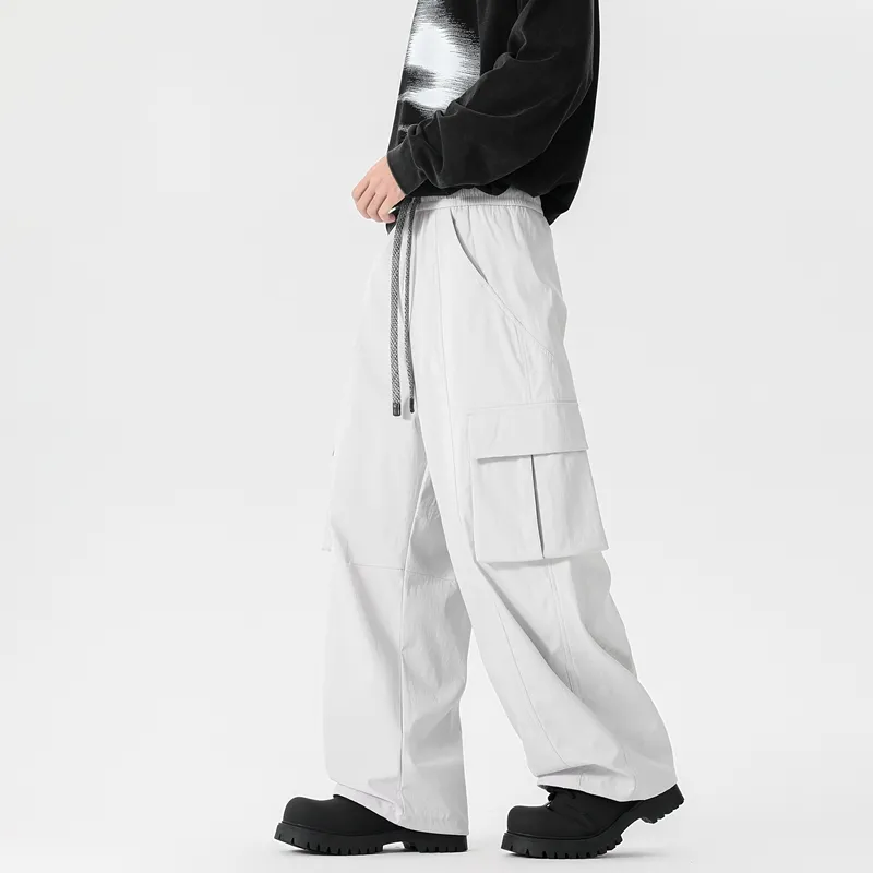 NOME Urban Techwear Pleated Straight Fit Multi Pocket Cargo Pants Unisex-7