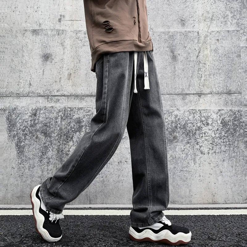 NOME Luxury Streetwear Vintage Lace Up Straight Fit Wide Leg Pants Unisex-3
