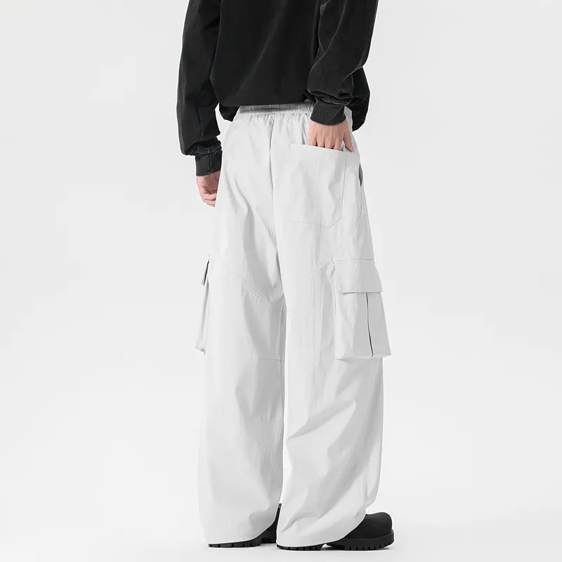 NOME Urban Techwear Pleated Straight Fit Multi Pocket Cargo Pants Unisex-6