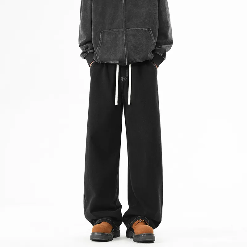 NOME Basic Versatile Casual Loose Fit Straight Fit Pants Unisex-17