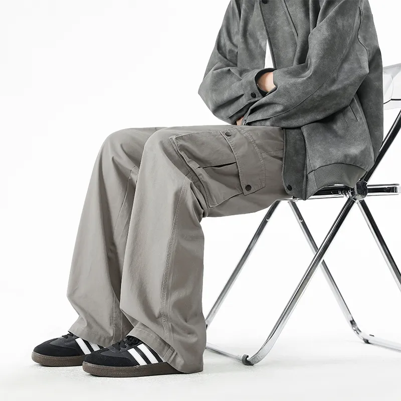 NOME Minimalist Style Multi Pocket Workwear Casual Pants Unisex-6