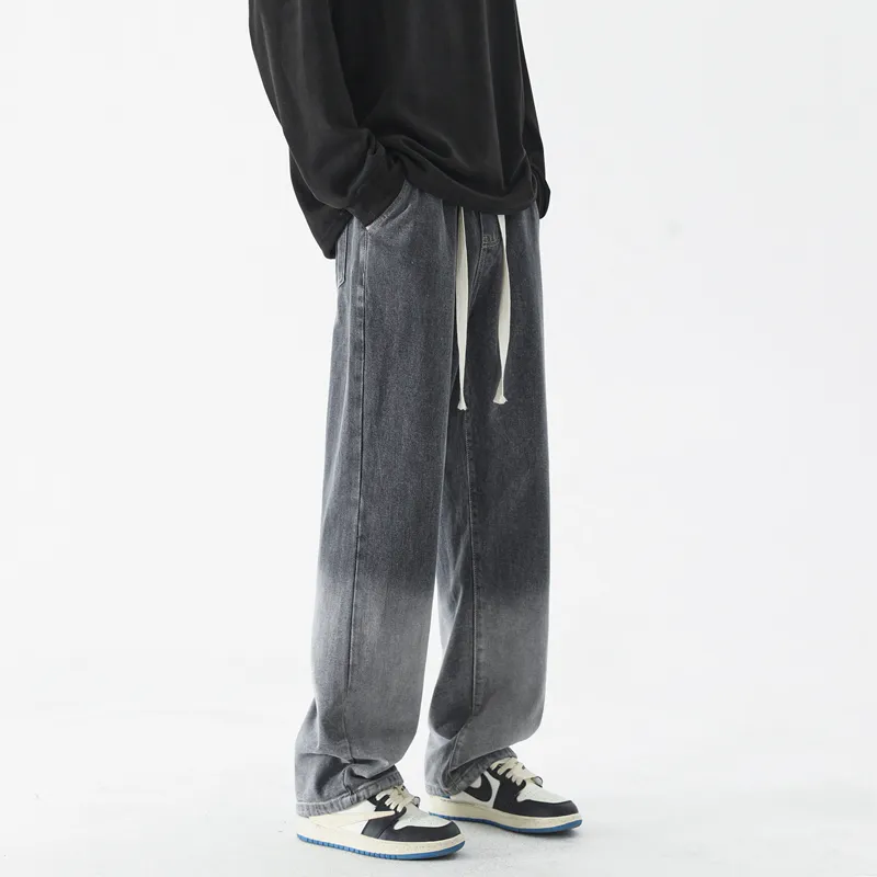 NOME Preppy Style Minimalist Style Everyday Commute Washable Distressed Lace Up Jeans Unisex-7