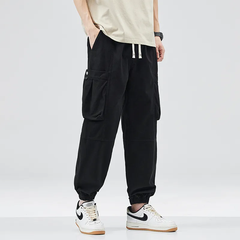 NOME Urban Techwear Multi Pocket Straight Fit Wide Leg Cargo Pants Unisex-3