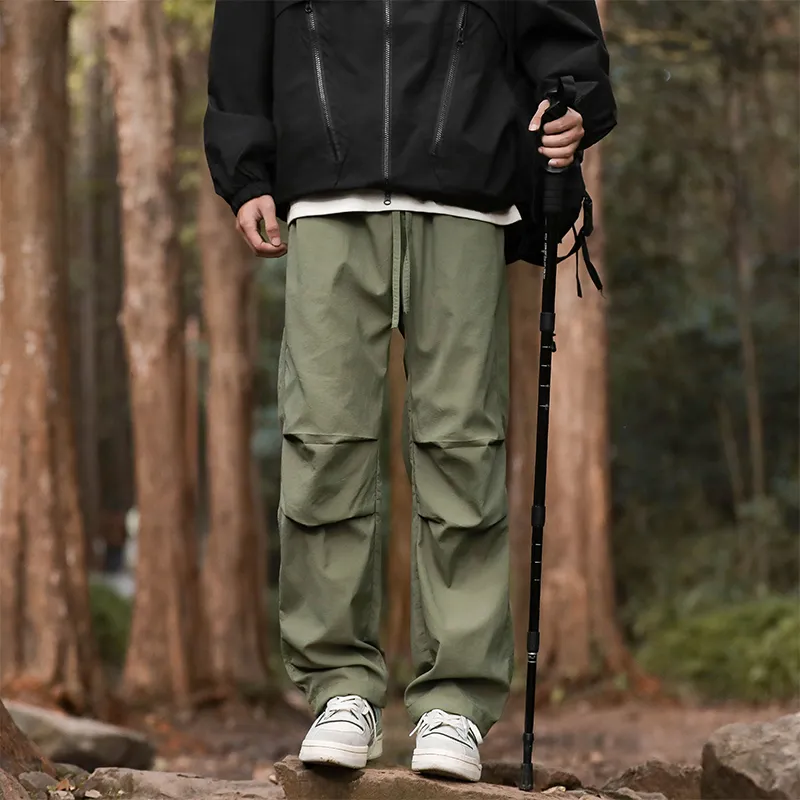 NOME Minimalist Style Solid Color Straight Fit Wide Leg Casual Pants Unisex-8