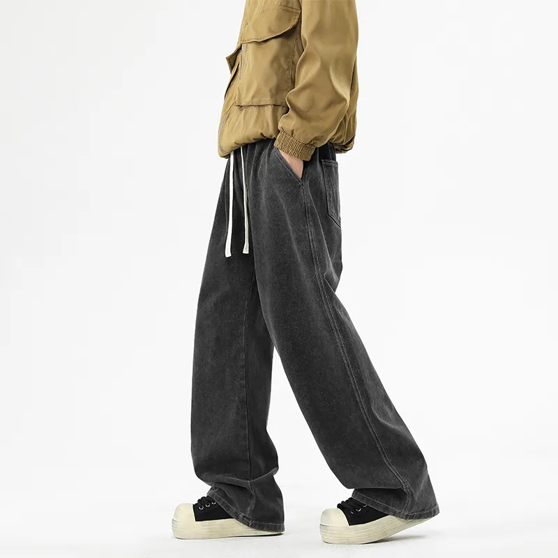 NOME Basic Versatile Casual Loose Fit Straight Fit Pants Unisex-4