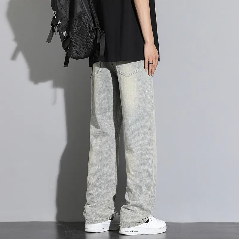 NOME Height Increasing Slimming Draped Lace Up Straight Fit Wide Leg Pants Unisex-1