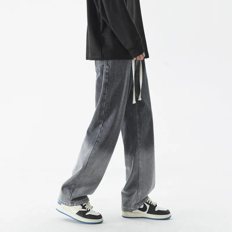 NOME Preppy Style Minimalist Style Everyday Commute Washable Distressed Lace Up Jeans Unisex-8