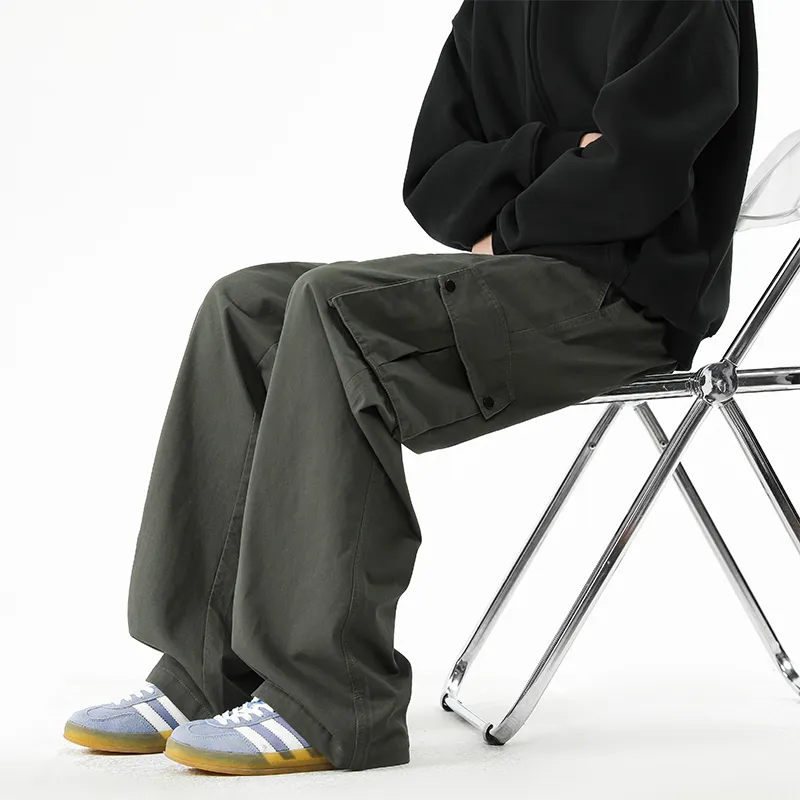 NOME Minimalist Style Multi Pocket Workwear Casual Pants Unisex-11
