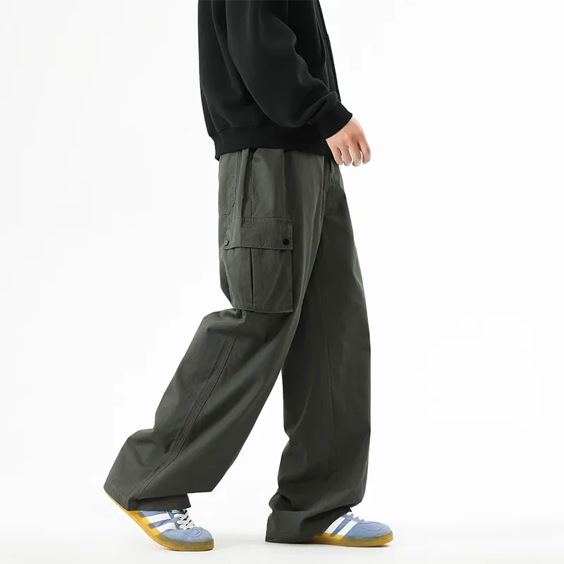NOME Minimalist Style Multi Pocket Workwear Casual Pants Unisex-12