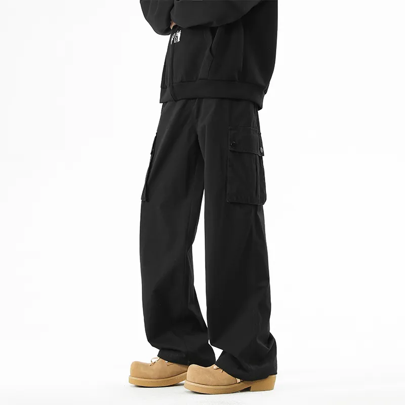 NOME Minimalist Style Multi Pocket Workwear Casual Pants Unisex-1
