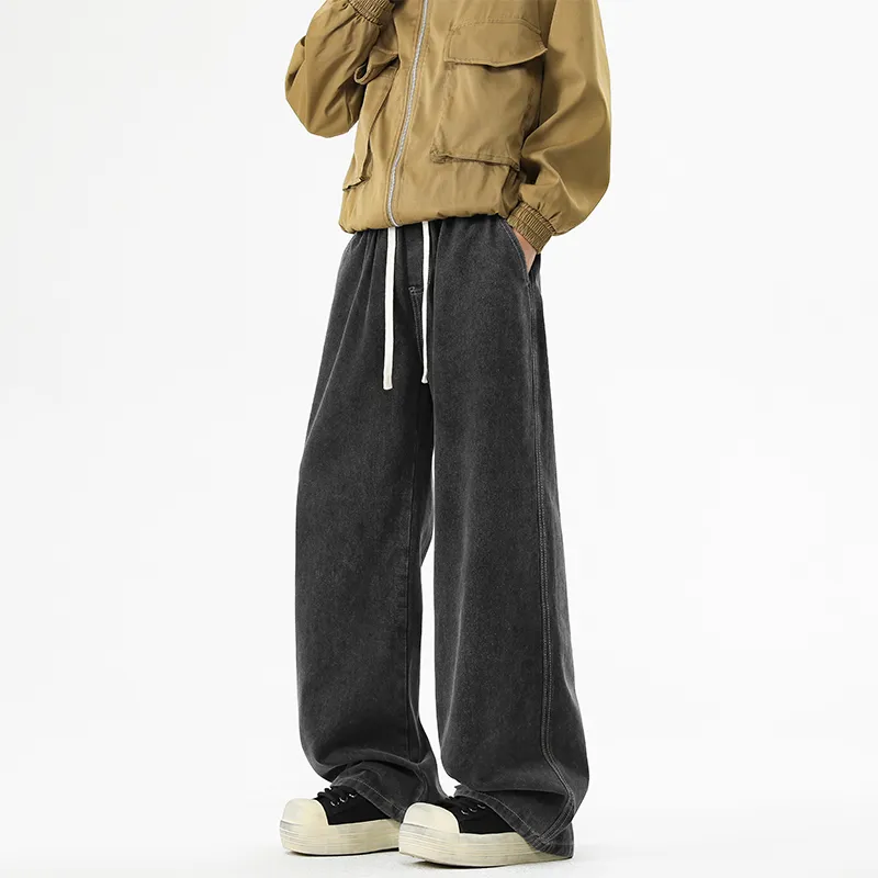 NOME Basic Versatile Casual Loose Fit Straight Fit Pants Unisex-3