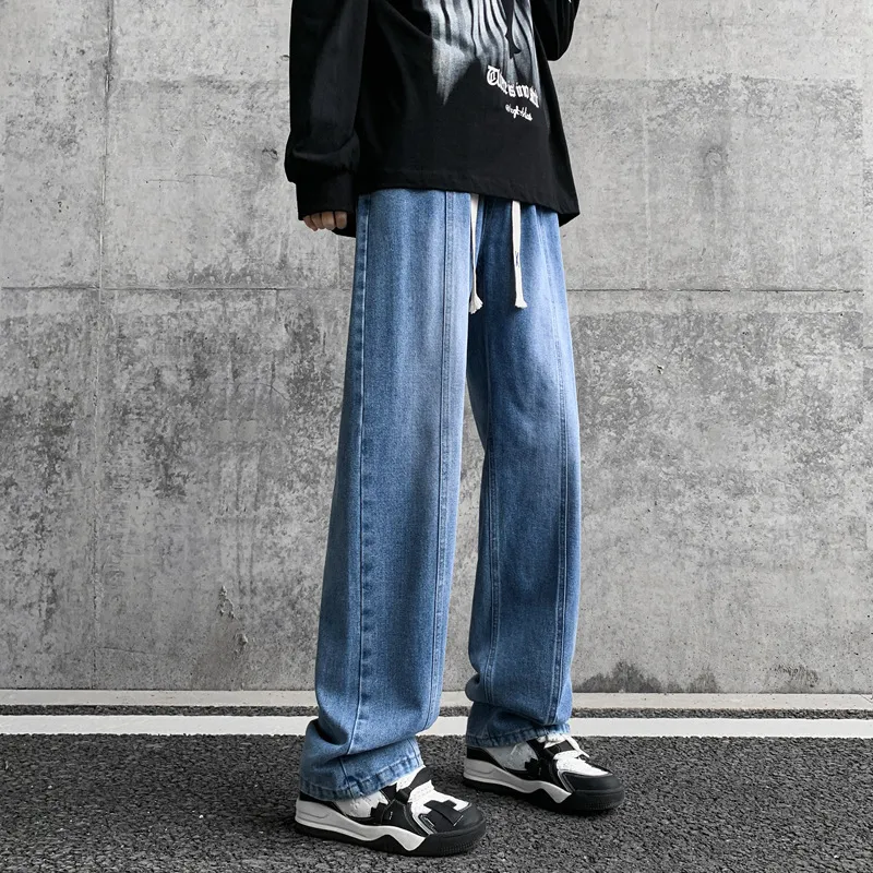 NOME Luxury Streetwear Vintage Lace Up Straight Fit Wide Leg Pants Unisex-9