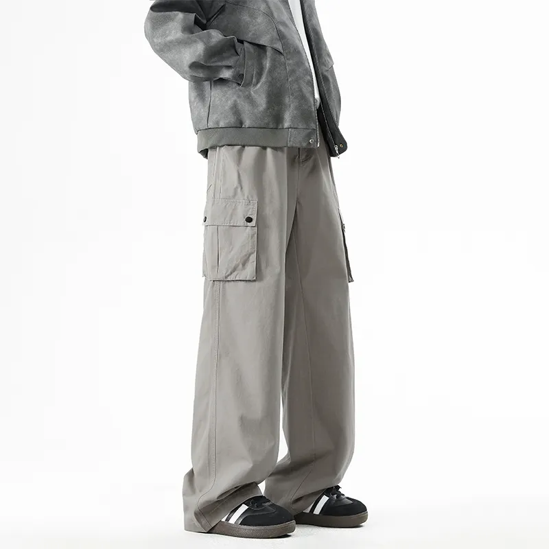 NOME Minimalist Style Multi Pocket Workwear Casual Pants Unisex-7