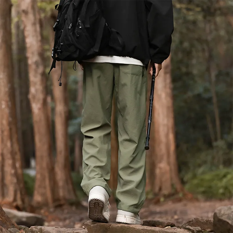 NOME Minimalist Style Solid Color Straight Fit Wide Leg Casual Pants Unisex-6