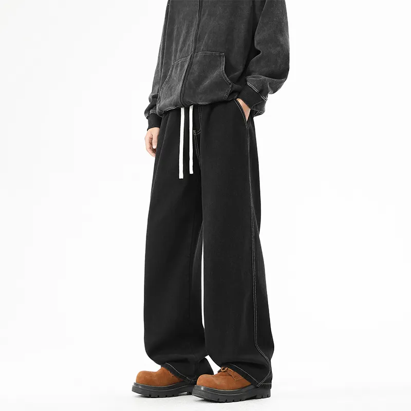NOME Basic Versatile Casual Loose Fit Straight Fit Pants Unisex-18