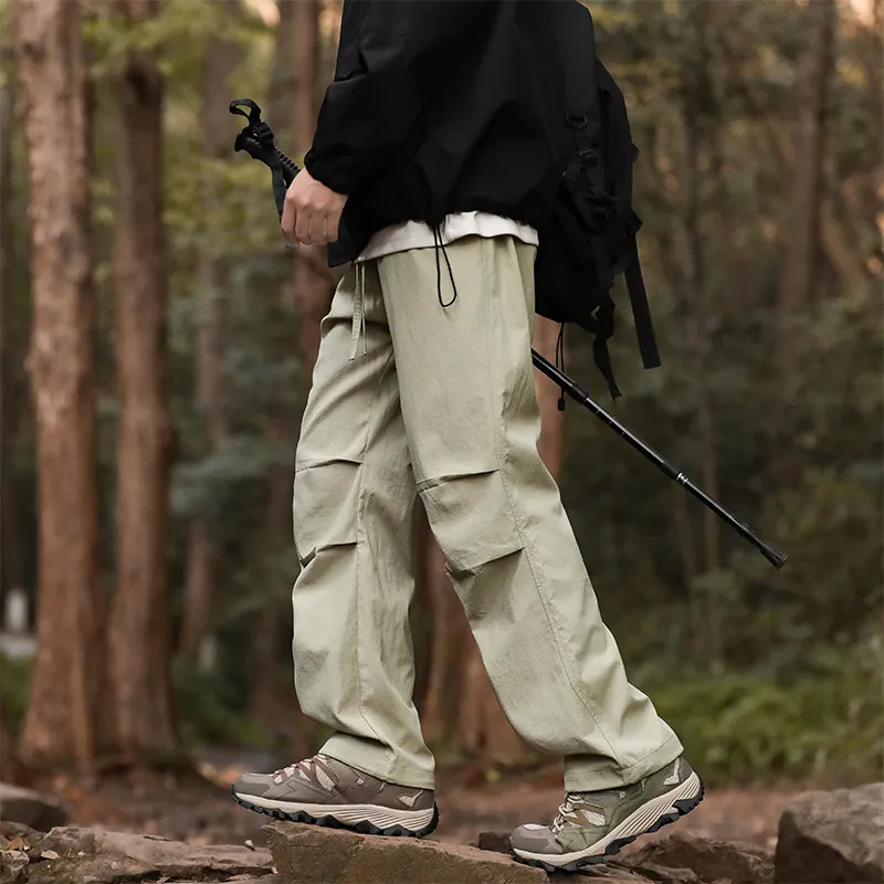 NOME Minimalist Style Solid Color Straight Fit Wide Leg Casual Pants Unisex-13