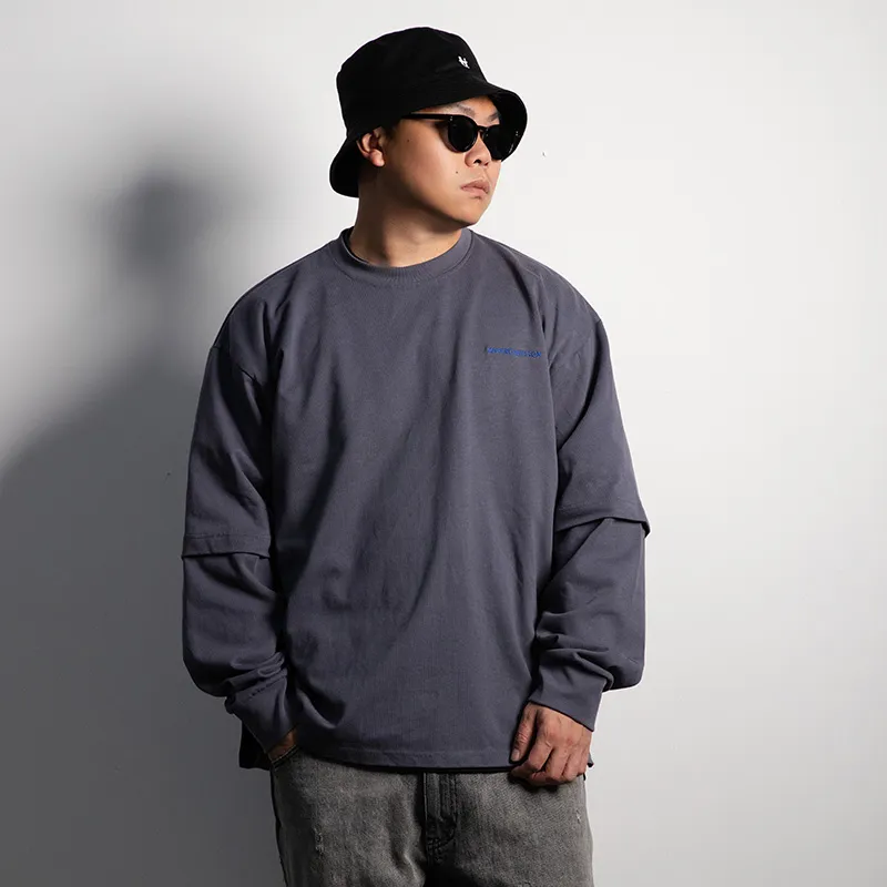 MARK ROBERTSON Long Sleeved Sweatshirt Unisex Blue Gray-2