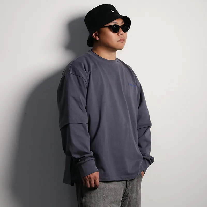 MARK ROBERTSON Long Sleeved Sweatshirt Unisex Blue Gray-3